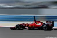 A Ferrari F1 car on track Report Pirelli: F1 Test 2014 Bahrain 2