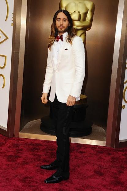 Jared Leto, candidato come miglior attore non protagonista per Dallas Buyers Club, sul rd carpet.