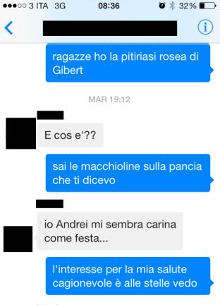 comunque la pitiriasi rosea mi è passata