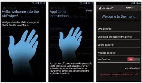 Air Swiper, l'app per gestire lo smartphone con semplici gesture