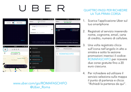 40 euro gratis per tutti i lettori di Roma fa Schifo che vorranno testare Uber. Uno strumento di mobilità utile, da scoprire, da provare