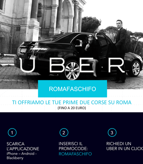 40 euro gratis per tutti i lettori di Roma fa Schifo che vorranno testare Uber. Uno strumento di mobilità utile, da scoprire, da provare