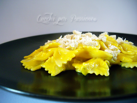 Farfalle con salsa allo Zafferano e Orata