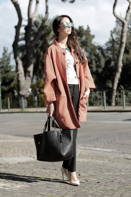 lovehandmade_fashion blog_barbara valentina grimaldi_zerouv mirrorless shades_bershka maxibag_loose fit coat_blck pants zara_gianvito rossi pumps_bijou brigitte neclace_duedilatte tshirt