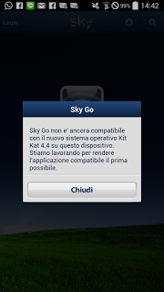 SkyGo apk non disponibile per Android 4.4 KitKat: amareggiati i clienti Sky