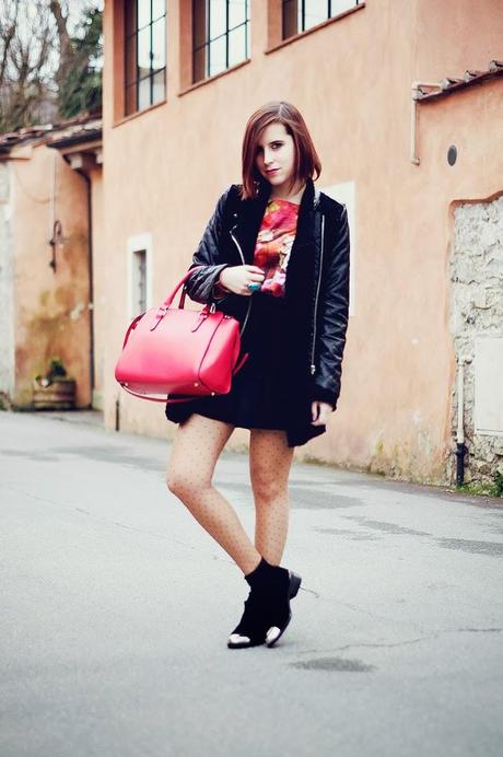 spring, color, Accessorize, Bag, Coral, Pink, Coat, Outfit, Eleonora, Black and Pink