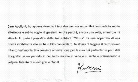 Roberto Roversi▐ Ultime tre lettere a Ignazio Apolloni