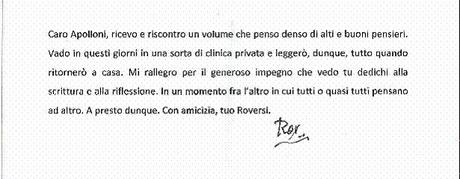 Roberto Roversi▐ Ultime tre lettere a Ignazio Apolloni