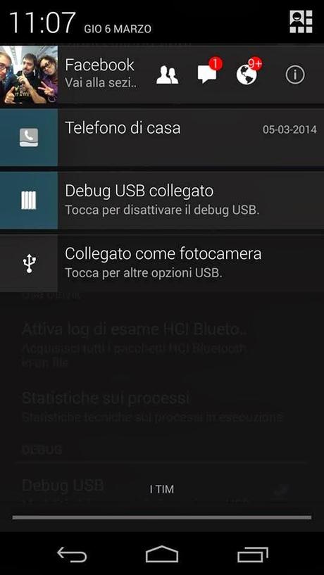 Facebook app android notification bar
