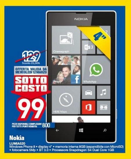 Nokia Lumia520 e 625 con una offertissima dal gruppo Euronics