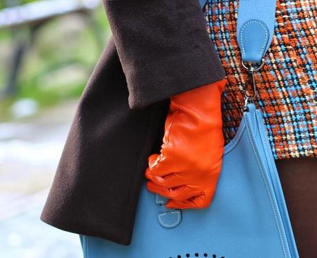 Blue and orange wide plot dress