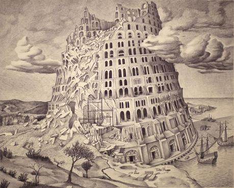 Marcello Carrà | La piccola Torre di Babele | 2013 | Penna biro su carta