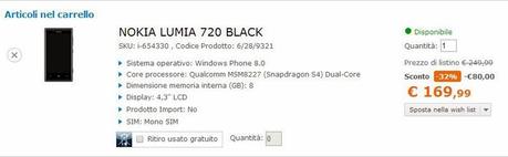 Offertissima: Nokia Lumia 720+ ricarica wireless NOKIA CC-3064YW+spedizioni gratis da Saturn Online