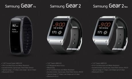 Samsung Galaxy S5, Gear 2 e Gear Fit