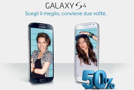 Promozione Samsung Galaxy S4 il secondo 50% di sconto