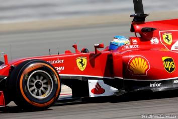 Fernando Alonso (Ferrari) on track with P Zero Orange hard tyres