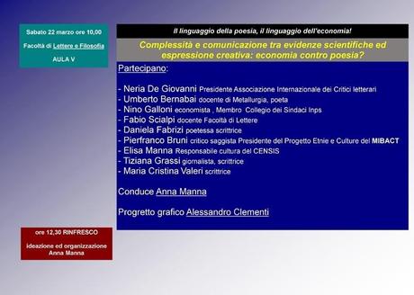 Economia e Poesia a cielo aperto il 22 marzo a Roma