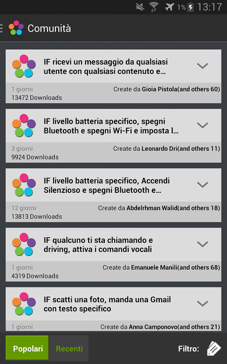 Atooma: automatizzare il vostro Android con IFTTT. (Smartphone/Tablet)