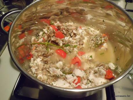 Risotto di Pesce, Lupini di Mare e Porri