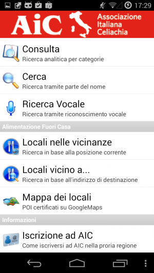 Screenshot 2014 03 11 17 29 54 300x533 AIC Mobile: lapplicazione ufficiale dellAssociazione Italiana Celiachia applicazioni  play store google play store 