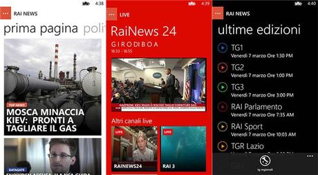 rainews RaiNews arriva su WP8 con la sua app ufficiale