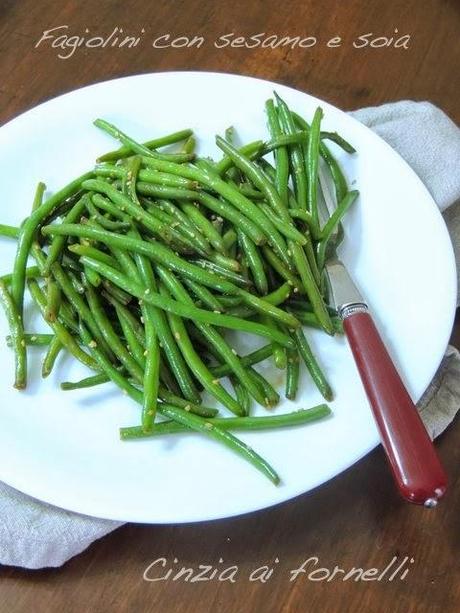 fagiolini con sesamo e soia