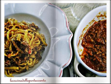 Tagliolini caserecci con ragù alla salsiccia e castagne