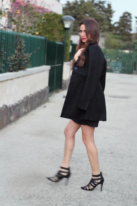 lovehandmade fashion blog_barbara valentina grimaldi_cappotto nero amy gee_soft black coat_total black ootd_black dress shop formula_sandali neri zara_zara black sandals