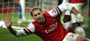 Nicklas Bendtner, attaccante dell'Arsenal (huffpost.com)