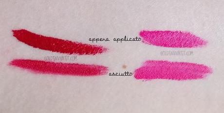 Velvet lip laquer MUA swatches