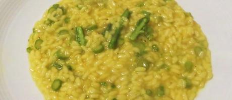 risotto agli asparagi, olio e zafferano