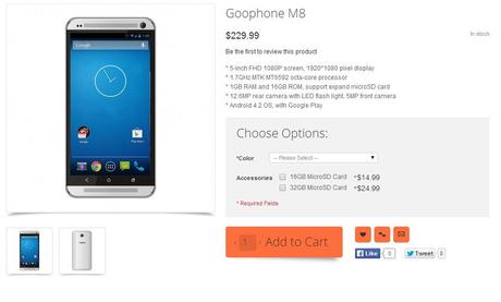 Goophone M8 è la copia di All New HTC One, lancaita anche prima del nuovo dispositivo di punta HTC!