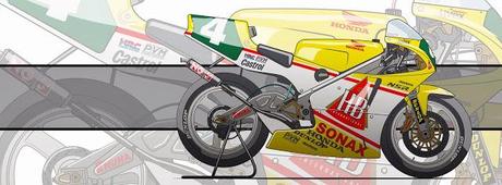 Motorcycle Art - Honda NSR 250 GP 1991 by Evan DeCiren