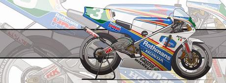 Motorcycle Art - Honda NSR 250 GP 1991 by Evan DeCiren