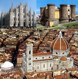 duomo di milano-maschio angioino-cupola di Brunelleschi