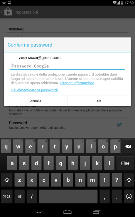 Screenshot 2014 03 16 17 59 25 600x960 Come proteggere con password il Play Store guide  play store password google 