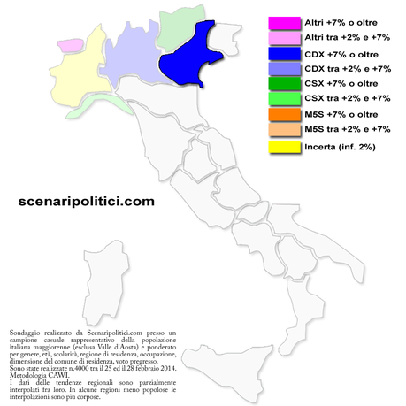 veneto mappa regionale sondaggio