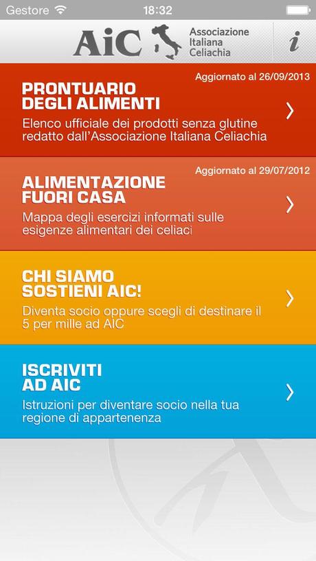 AiC Mobile, prontuario celiachia per smartphones