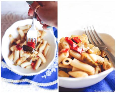 Pasta al sugo di ratatouille all'harissa