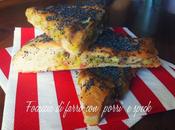 Focaccia farro porri speck