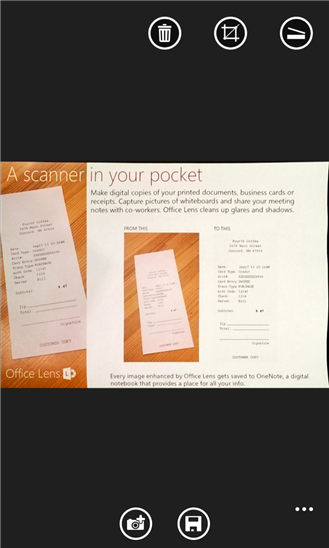  Office Lens disponibile per WP8   scansiona i tuoi documenti e salvali in OneNote