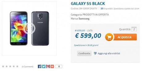 offerta samsung galaxy s5 insert 600x303 Offerta Samsung Galaxy S5: in preordine a 599 euro smartphone  samsung galaxy s5 offerte Galaxy S5 