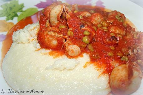 WHITE POLENTA WITH CUTTLEFISH AND PEAS