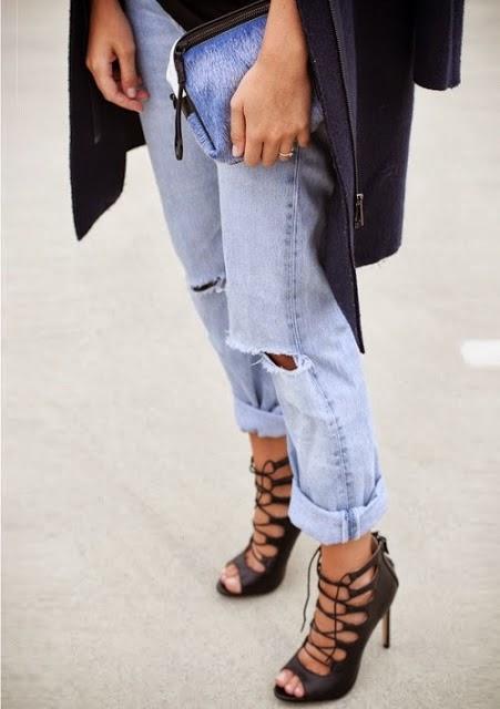 Ripped boyfriend jeans