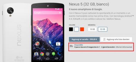 Nexus 5 32 GB bianco Dispositivi su Google Play 600x277 Nexus 5 Bianco 32 GB di nuovo disponibile su Play Devices smartphone  Nexus 5 bianco nexus 5 32 gb LG NExus 5 