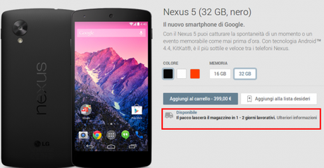 Nexus 5 32 GB nero Dispositivi su Google Play 600x311 Nexus 5 Bianco 32 GB di nuovo disponibile su Play Devices smartphone  Nexus 5 bianco nexus 5 32 gb LG NExus 5 