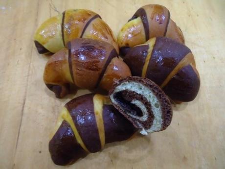 Brioches bicolore al fruttosio e semola