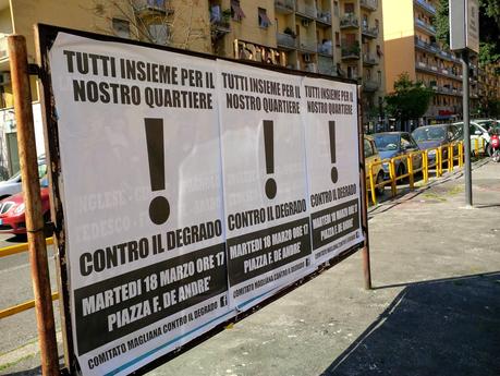 Comitato Magliana Contro il Degrado. E per promuoversi imbrattano tutto il quartiere di affissioni abusive