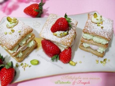 Millefoglie con Mousse di Pistacchio e Fragole | Per Re-Cake