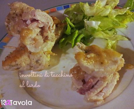 Involtini di tacchino al lardo e rosmarino